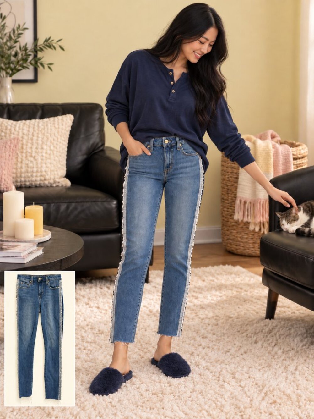 Joe’s Jeans The Icon Mid-Rise Skinny Crop Jeans Size 26 Raw Hem